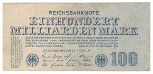 100 billion marks (26 Oct 1923)