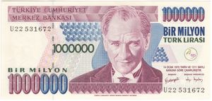 1 million Turkish lira