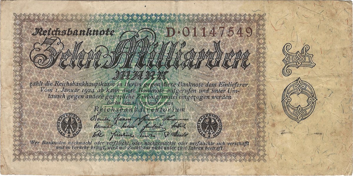 10 billion marks (Sep 1923)