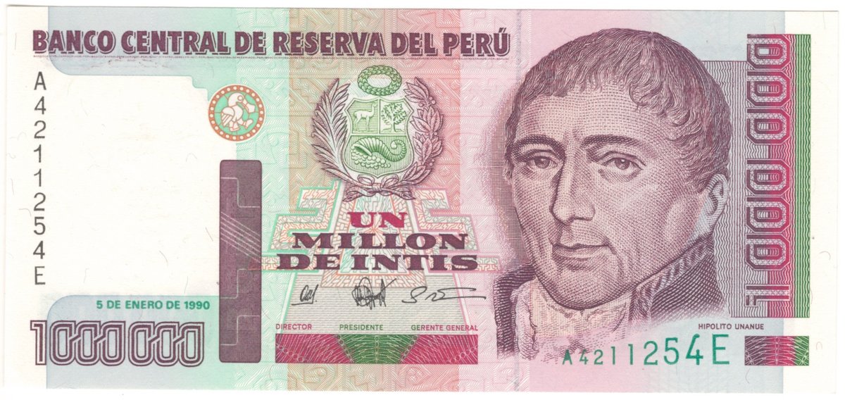 1 million intis (5 Jan 1990)