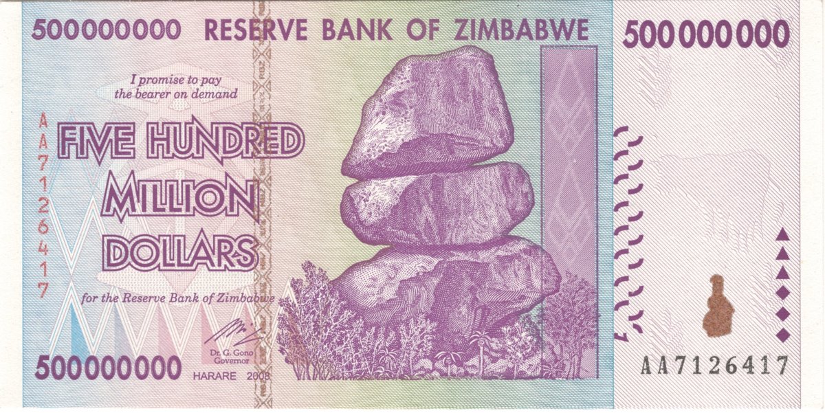 500 million dollars (Harare 2008)
